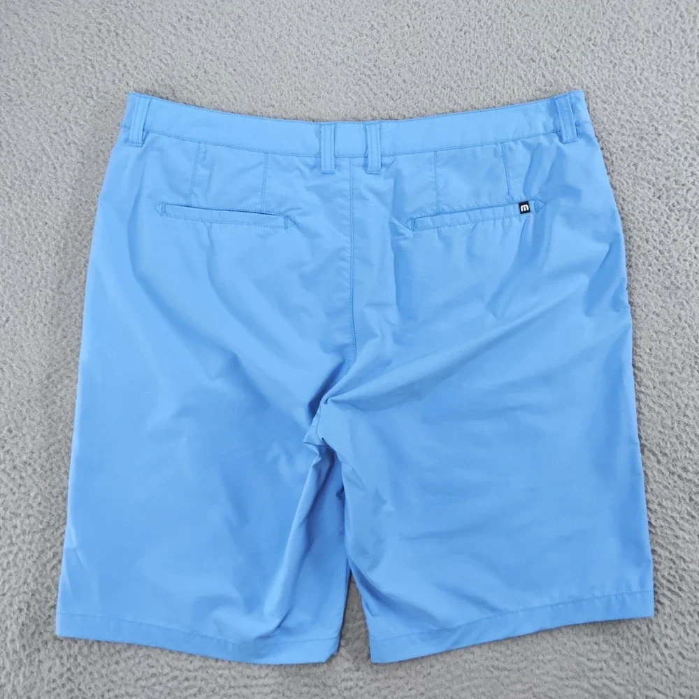 Travis Mathew Shorts Mens 40 Blue Stretch Chino 10 Inch Golf Performance Casual